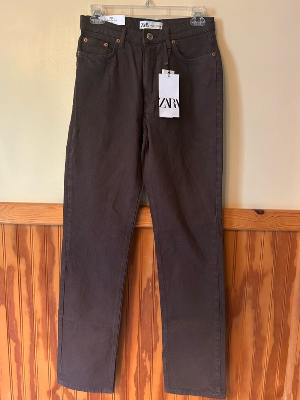 Zara Women’s 90s Slim with Split Hem Jeans in Sweet Mocha